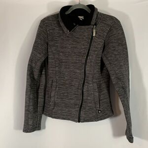 Bench Grey Striped Zip Up Jacket Sweater